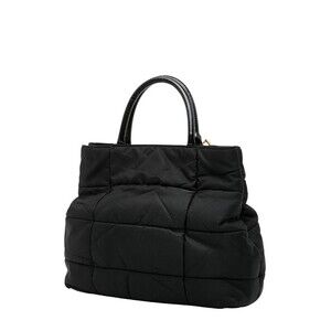 Prada Shoulder Plate Handbag Black Logo Bag Enamel Nylon Triangle